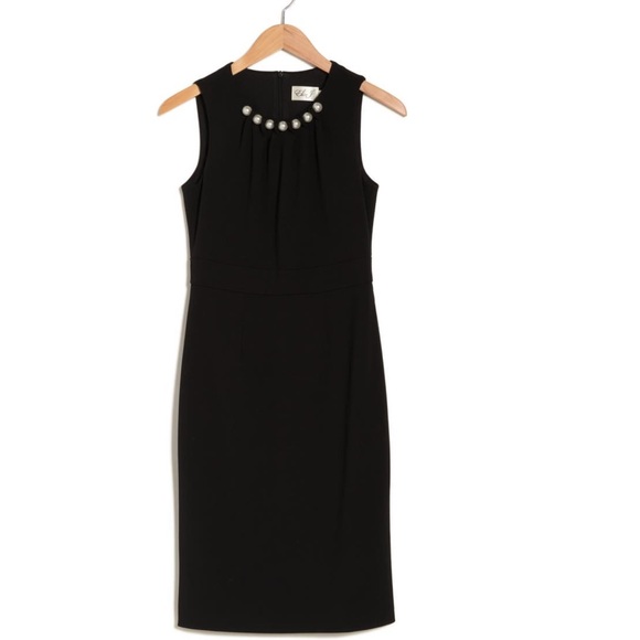 Eliza J Black Faux Pearl Sleeveless Shift Dress - New With Tag - Reemoly - Picture 3 of 3